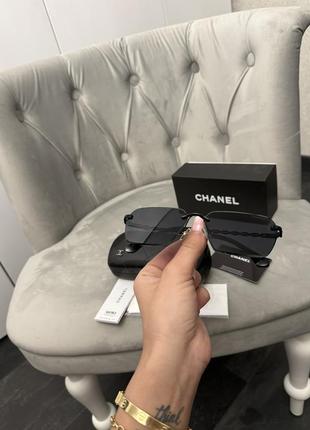 Солнцезащитные черные очки chanel полный комплект2 фото