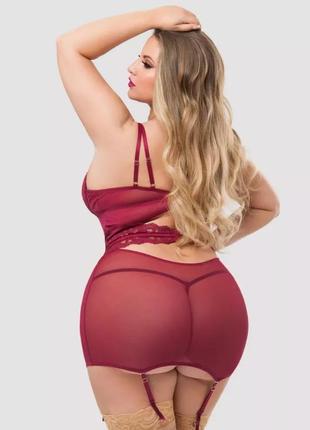 Бордовый пеньюар, сорочка, комбинация lovehoney plus size2 фото