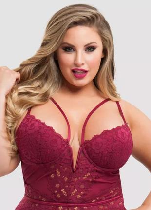 Бордовый пеньюар, сорочка, комбинация lovehoney plus size3 фото