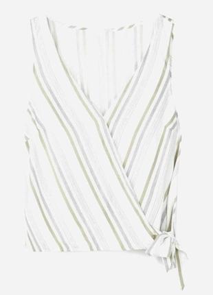 Брендовая красивая блуза топ в полоску на завязках stradivarius этикетка2 фото