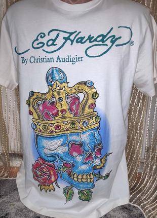 Стильная новая сток брендовая футболка.ed hardy.м-л.унисекс2 фото