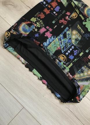Cетчатая мини-юбка с неоновыми принтом forever 214 фото