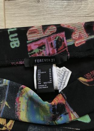 Cетчатая мини-юбка с неоновыми принтом forever 216 фото
