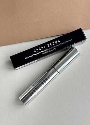 Водостійка туш для вій bobbi brown no smudge waterproof mascara, black, 5.5 мл1 фото