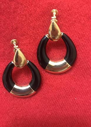 Большие крутые серьги на закрутках винтаж маркировки napier