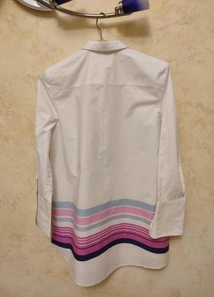 Красивая хлопковая удлинённая блузка рубашка christian berg4 фото