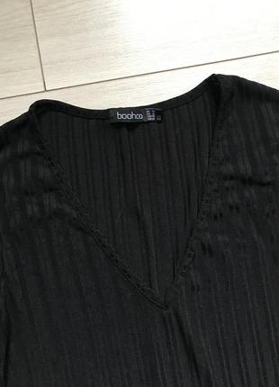 Блуза топ с баской и рукавами с оборками и v-образным вырезом boohoo4 фото