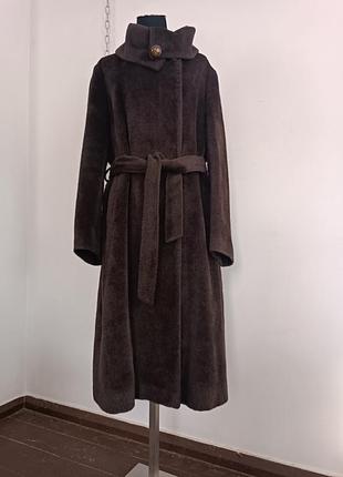 Пальто из сури альпака с поясом manuela conti it 48 (l)1 фото