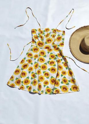 Яскраве красиве кольорове плаття з соняшниками shein1 фото