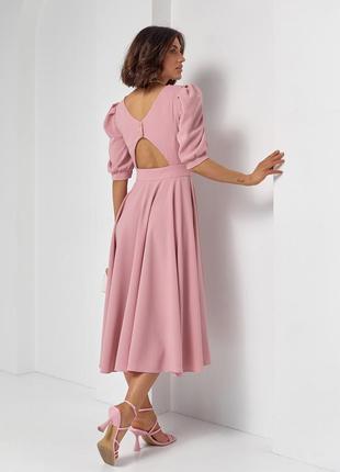 Нарядное платье миди с декоративной спинкой