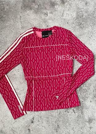 Жіночий лонгслів топ adidas x ivy park monogram 2-in-1 long sleeve top1 фото