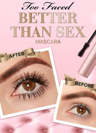 Туш для обʼєму вій too faced better than sex mascara3 фото