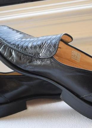 Шкіряні туфлі лофери сліпони мокасини calzature marconcini р. 42 1/2 28,2 см5 фото