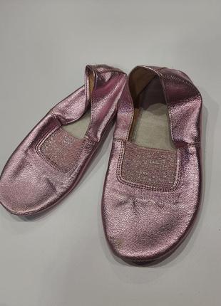 Чешки для танцев розовое серебро 29-30 размер, 19 см стелька1 фото