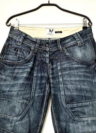 River island стильні жіночі джинси сині з манжетами на кнопках бойфренди size 8/31 р483 фото