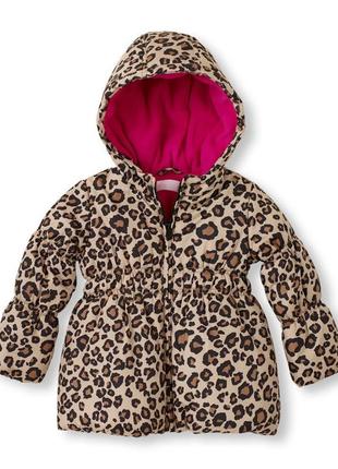 Куртка зимняя на флисе леопард курточка лео зима для девочки2 фото