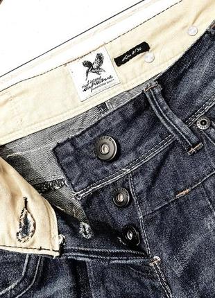 River island стильні жіночі джинси сині з манжетами на кнопках бойфренди size 8/31 р488 фото