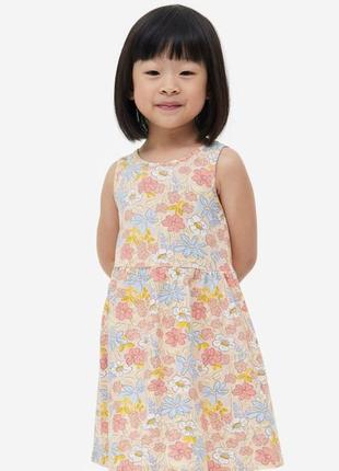 Хлопковое платье с рисунком в цветочный принт h&amp;m