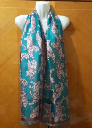 100% шелк шифоновый шарф с тиграми от avon2 фото