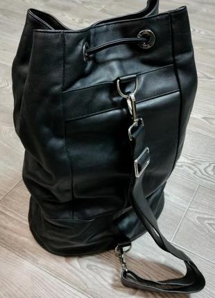 Рюкзак натуральна шкіра чорний anga rubik mohito2 фото