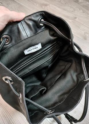 Рюкзак натуральна шкіра чорний anga rubik mohito5 фото