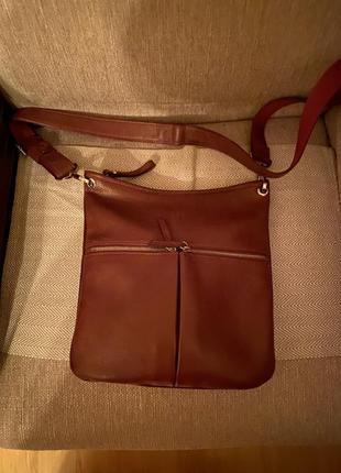 Шкіряна сумка, кросбоді longchamp, оригінал!