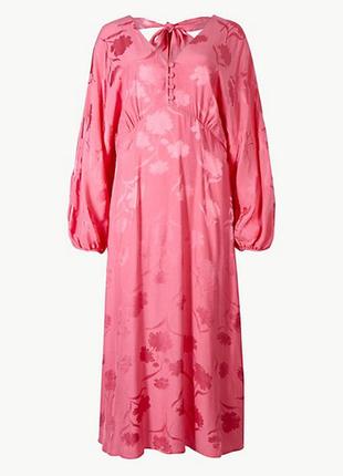 Жаккардовое платье миди с расклешенной юбкой 4xl3 фото