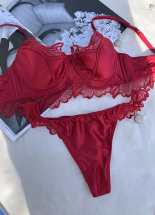 Червоний комплект білизни satine darlings від intimissimi3 фото