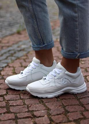 😍shanel sneakers white😍кроссовки женские шанель.1 фото