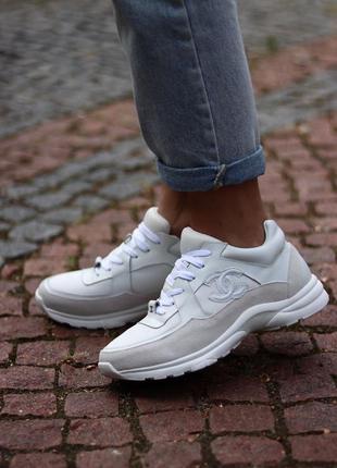 😍shanel sneakers white😍кроссовки женские шанель.3 фото