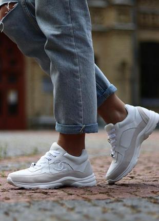 😍shanel sneakers white😍кроссовки женские шанель.5 фото