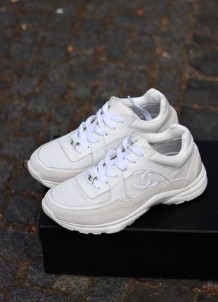 😍shanel sneakers white😍кроссовки женские шанель.10 фото