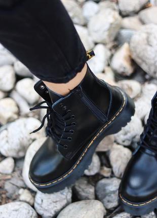 Dr martens jadon black, женские ботинки мартинсы на платформе6 фото