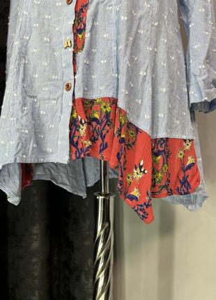 Женская летняя рубашка с элементами петчворк joe brouns5 фото