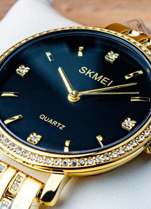 Женские классические наручные  часы с металлическим браслетом skmei 2006 gdbk4 фото