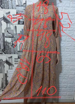Шифоновое ярусное платье миди в цветочный принт в стиле zara/ new look3 фото