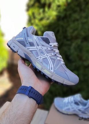 Asics gel kahana 8 серые с белым кроссовки мужские ассикс весенние летние демисезонные низкие кожа кожа кожаные сетка легкие текстильные топ качество7 фото