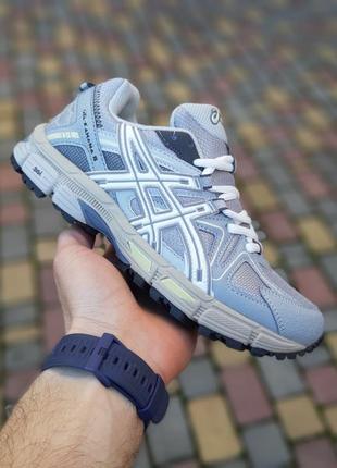 Asics gel kahana 8 серые с белым кроссовки мужские ассикс весенние летние демисезонные низкие кожа кожа кожаные сетка легкие текстильные топ качество1 фото