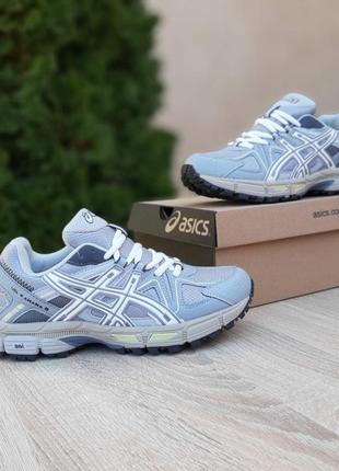 Asics gel kahana 8 серые с белым кроссовки мужские ассикс весенние летние демисезонные низкие кожа кожа кожаные сетка легкие текстильные топ качество6 фото