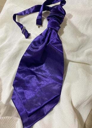 Галстук широкий атласный фиолетовый галстук.4 фото