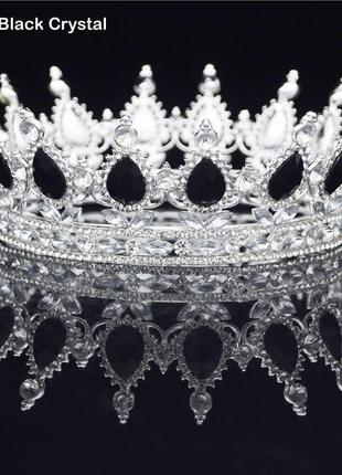 Неповторна корона swarovski, срібляста/чорна