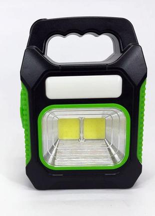 Портативний ліхтар лампа jy-978b акумуляторний із сонячною панеллю + power bank. колір: зелений7 фото