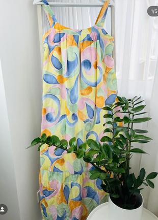 Европа🇪🇺хлопок. прекрасное платье современного фасона, с подкладкой