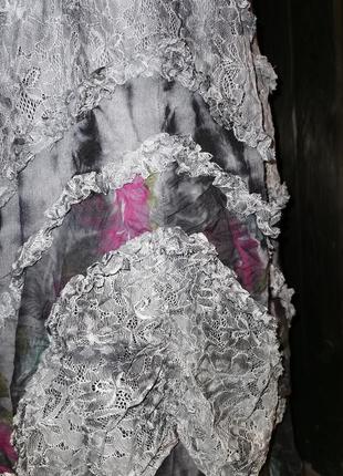 Платье wicked dragon в бохо винтажном ретро хиппи готическом стиле с кружевом рюши макси длинное4 фото