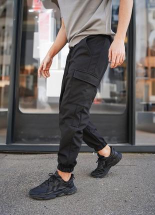 Мужские спортивные повседневные брюки джоггеры люкс качества софтшел на микрофлисе
