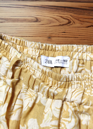 Брендовые красивые льняные брюки с карманами zara2 фото