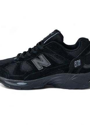 Нова модель чоловічих кросівок new balance 878 нью беленс чорні натуральна замша, новий дизайн, новинка спорт взуття