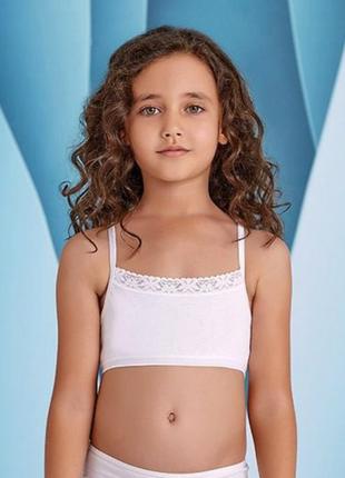 Белый топ &nbsp;короткая майка с кружевом 4484 baykar р.3, 6