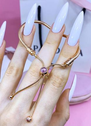 Оригинал пандора оригинальный серебряный браслет 588093nccmx-2 серебро классический на затяжке цветы цветение розовое золото с биркой новый2 фото