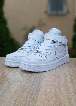 Женские nike air force белые высокие на меху2 фото